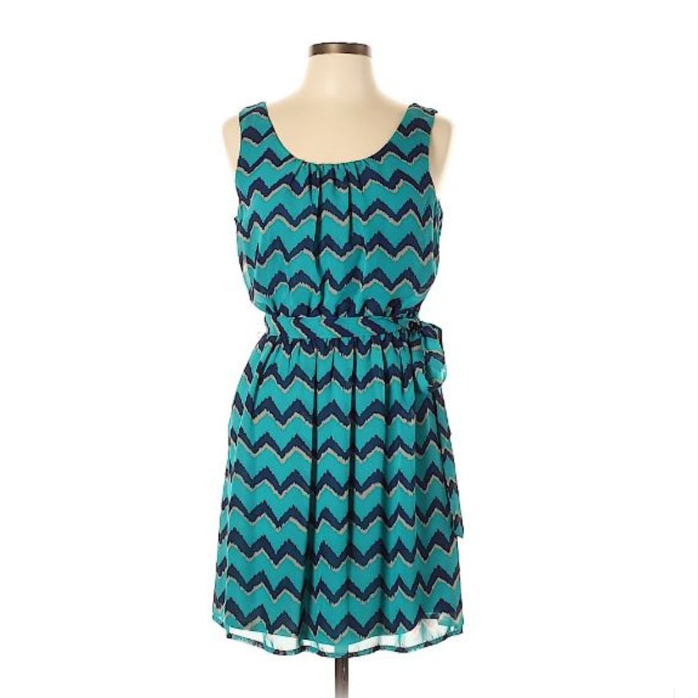 As U Wish Chevron Boho Silhouette Dress